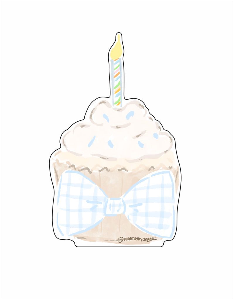 AGS-001 Bow Tie Cupcake | 0.75Acrylic Contour |