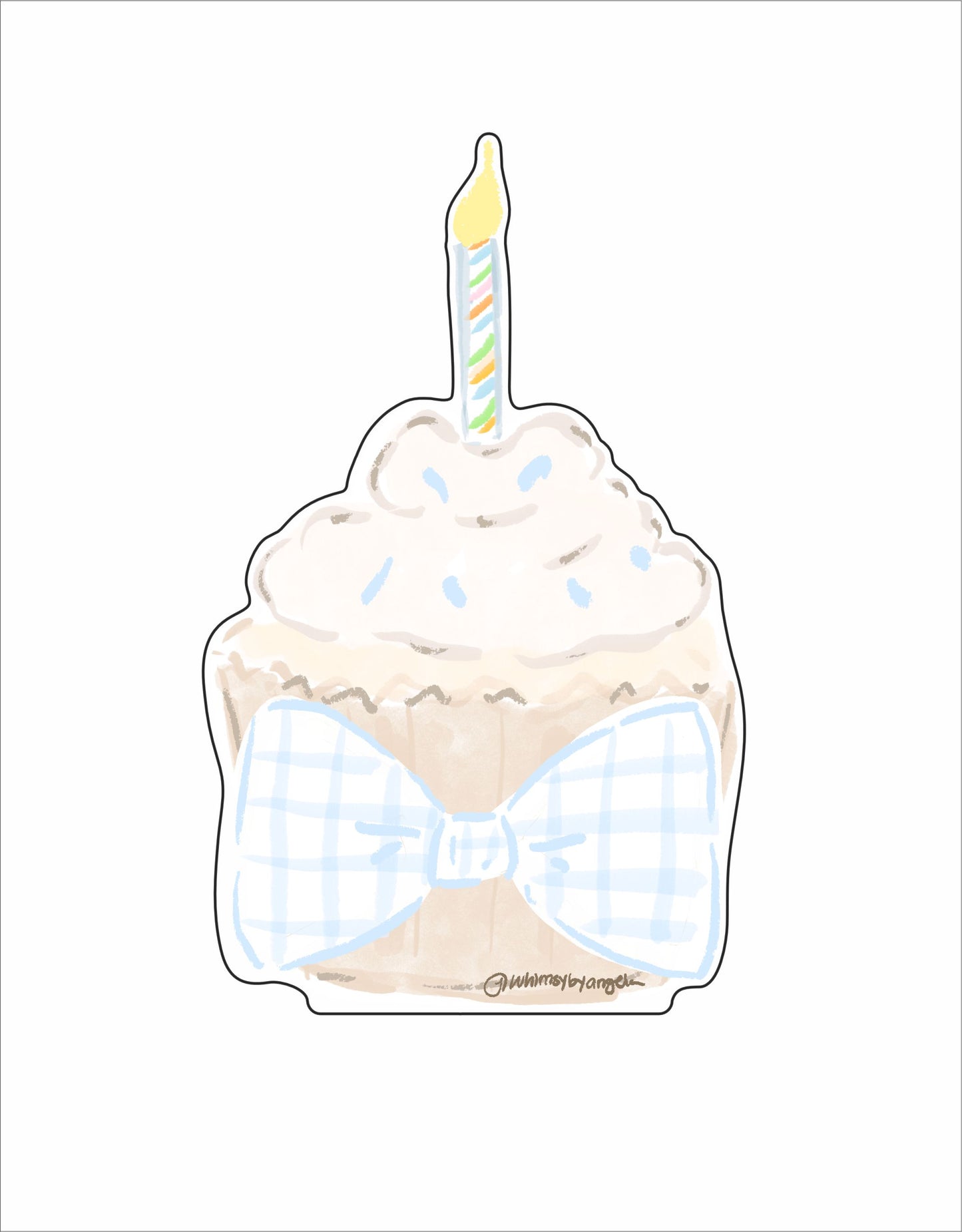 AGS-001 Bow Tie Cupcake | 0.75Acrylic Contour |
