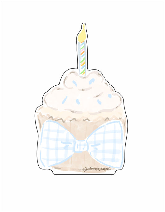 AGS-001 Bow Tie Cupcake | 0.75Acrylic Contour |