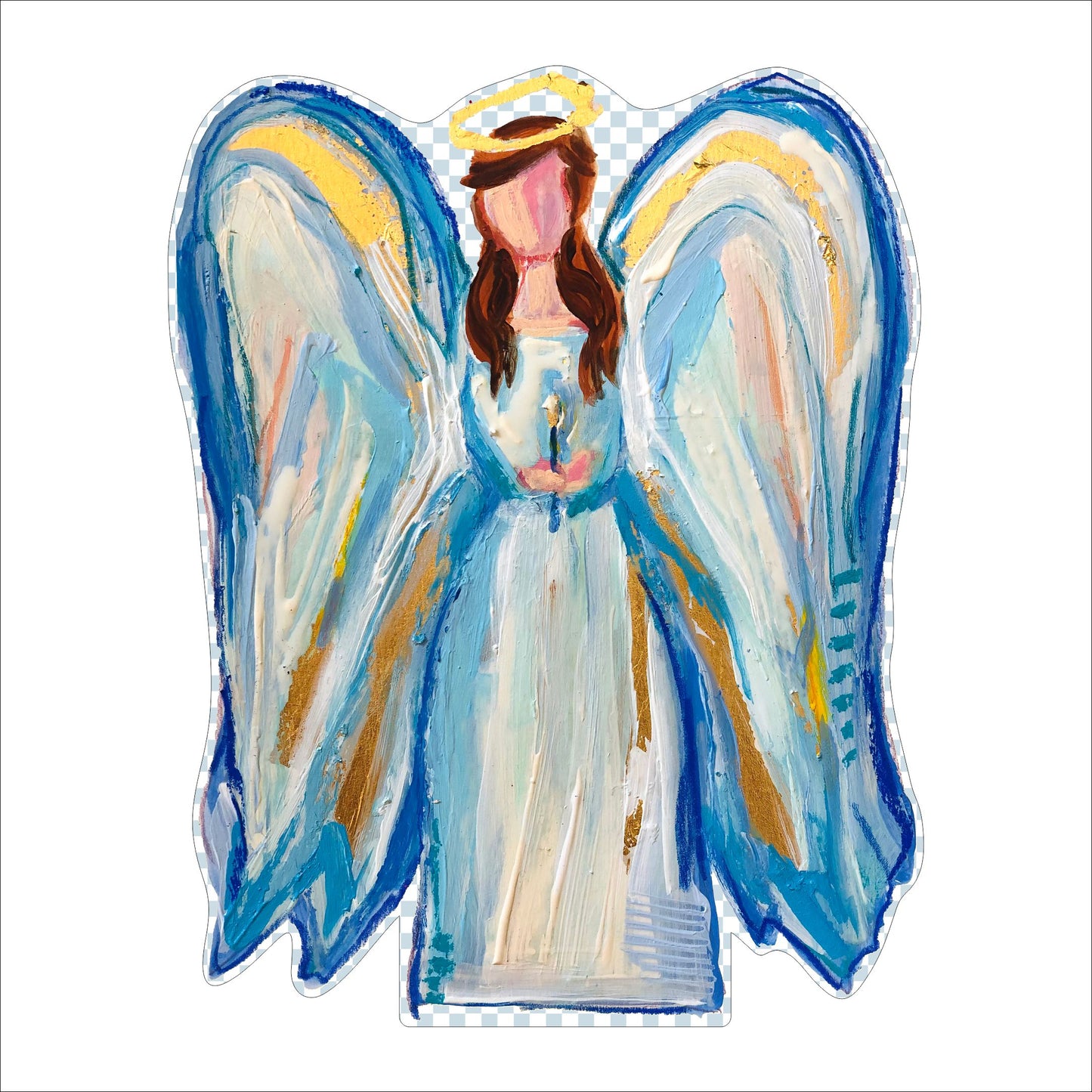 Blue & Gold Angel | 0.75in. Acrylic Cutout