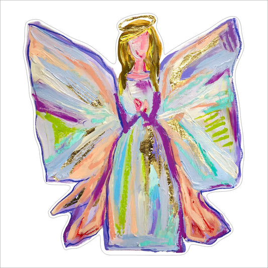 Purple & Gold Angel | 0.75in. Acrylic Cutout