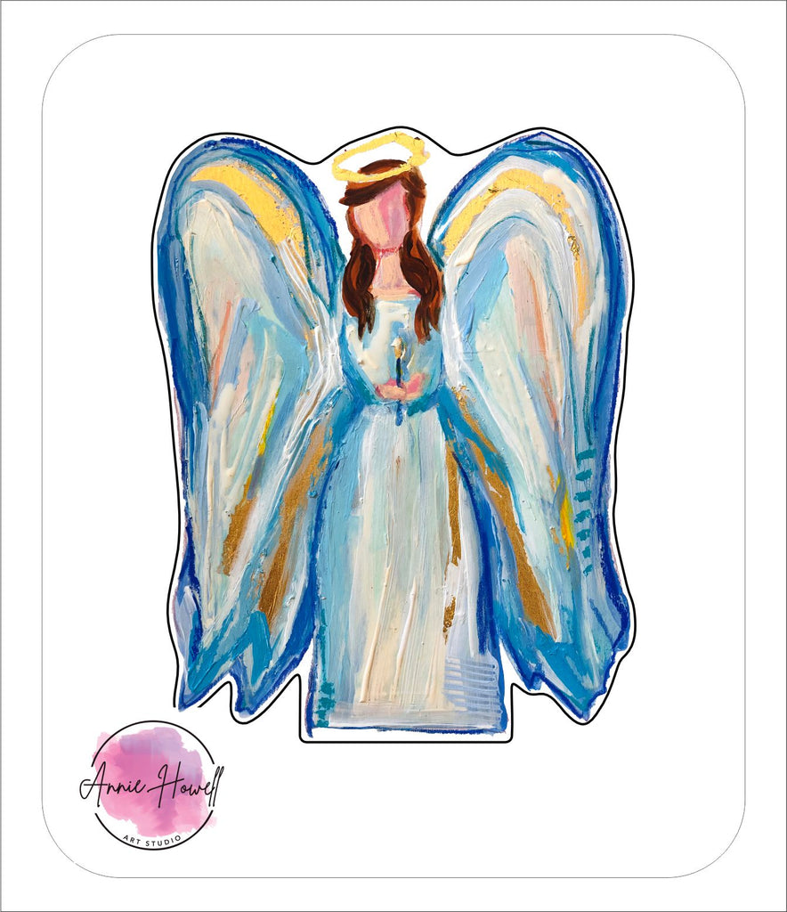 Blue & Gold Angel | Vinyl Stickers | (Pack of 20)