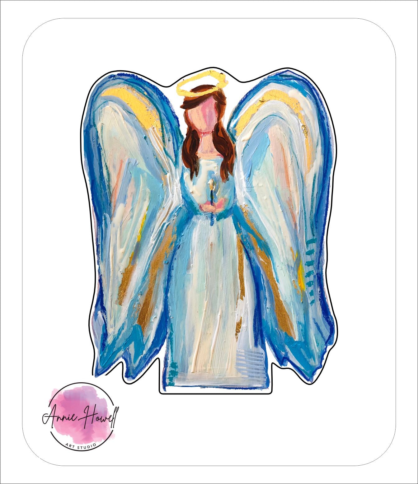 Blue & Gold Angel | Vinyl Stickers | (Pack of 20)