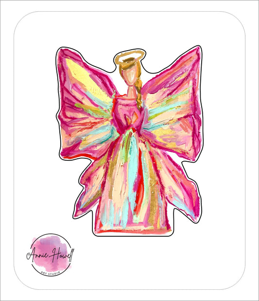 Pink & Yellow Angel | Vinyl Stickers | (Pack of 20)