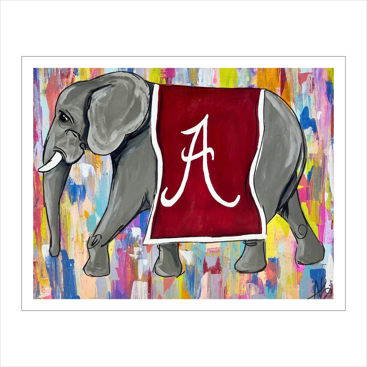 AHM-004 Alabama Elephant | 11x14 Watercolor Paper | Bulk (batch of 15)