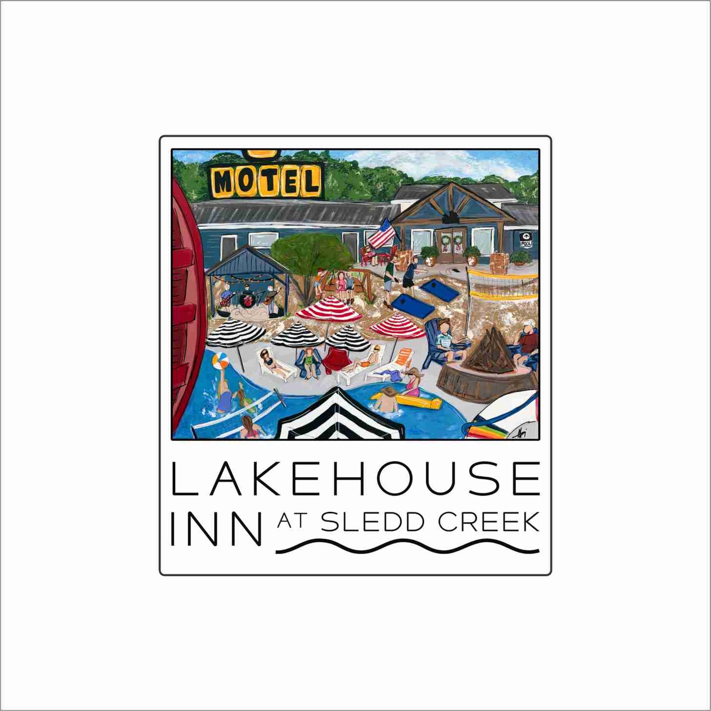 AHM-044 Lakehouse Inn Magnet | 0.125Acrylic Magnet | Case of 4