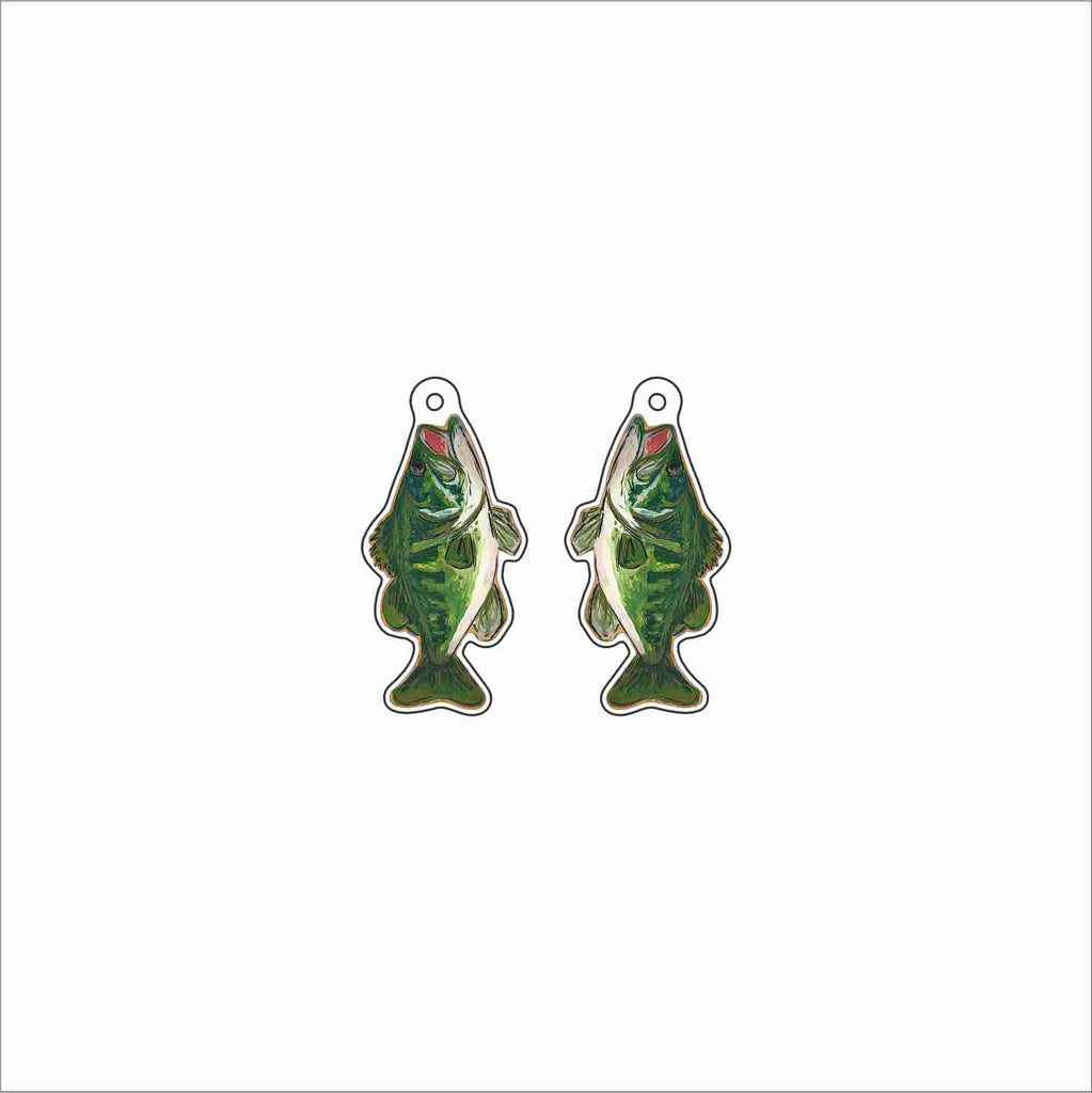 AHM-048 Largemouth Bass Earings | 0.125Acrylic Earrings | Case of 4