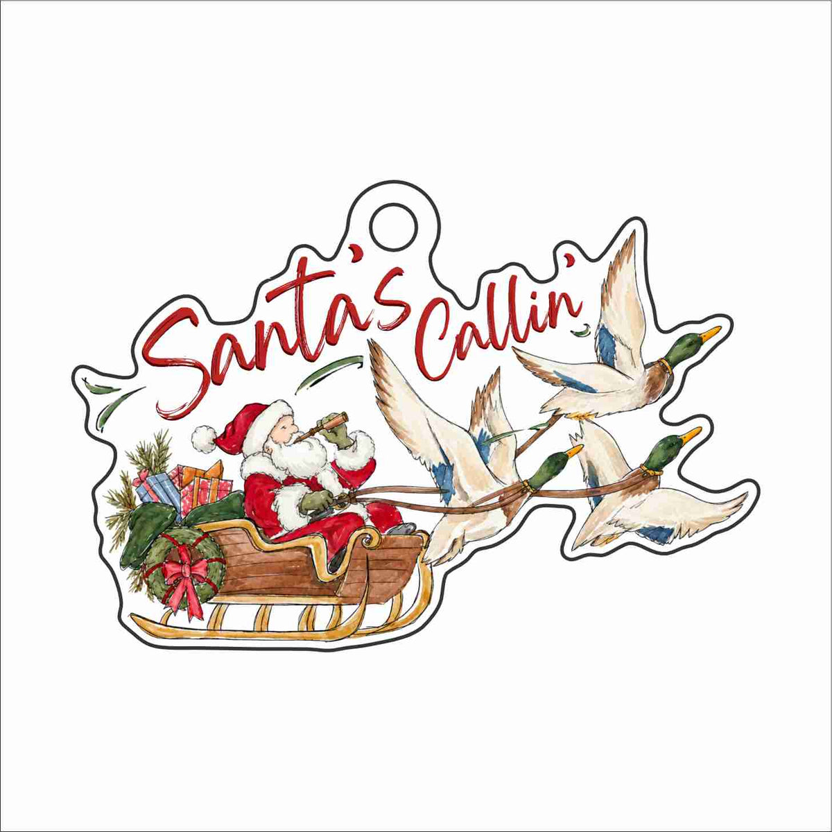 AHM-056 Santa's Callin' Ornament | 0.25Acrylic Ornament