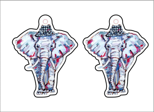 CMS-528-C10 Al-ephant Earring  | 0.125Acrylic Earrings | Set of 10