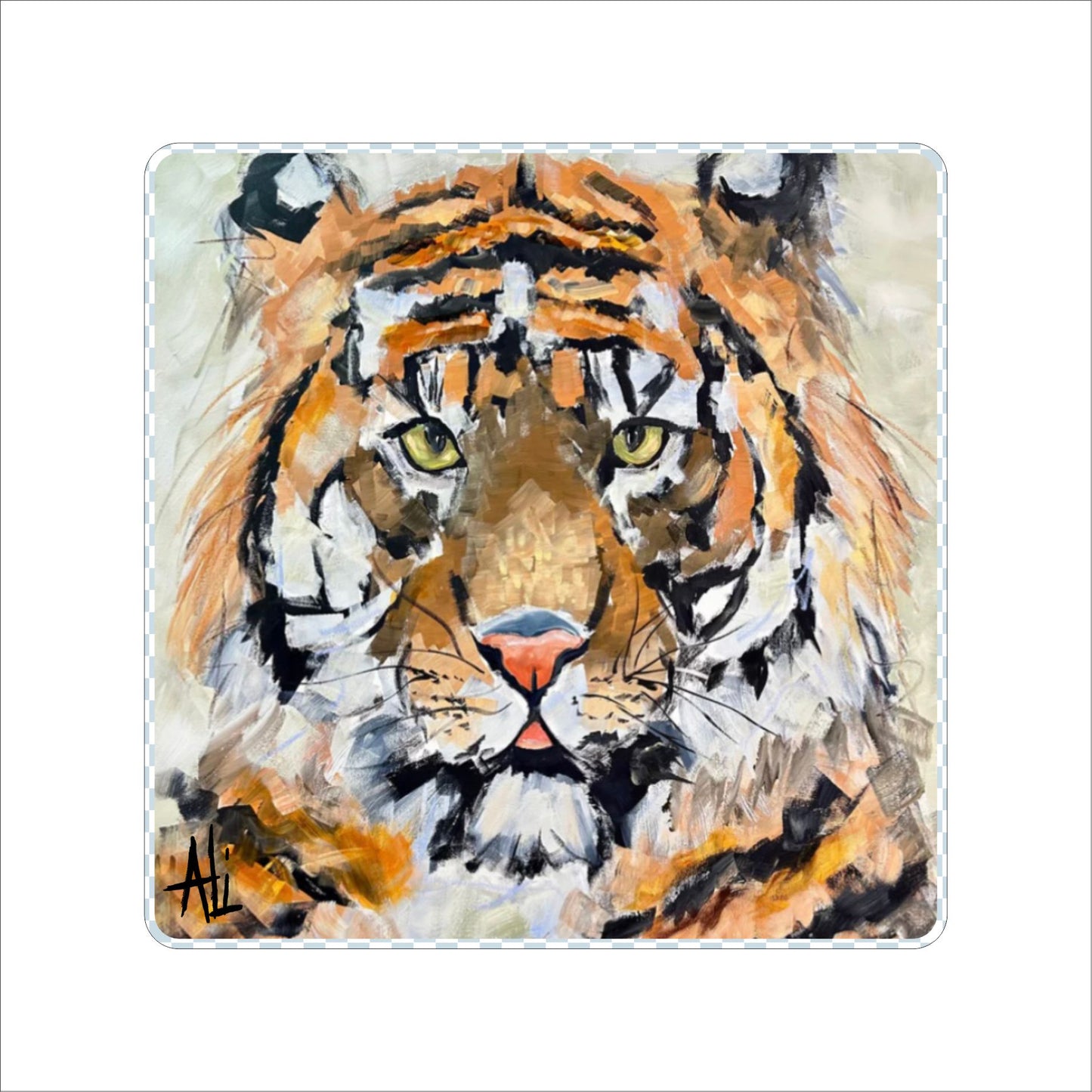 Tiger Coaster | 0.25" Acrylic With Cork | Case Bundle any 16+ (Pack of 4)
