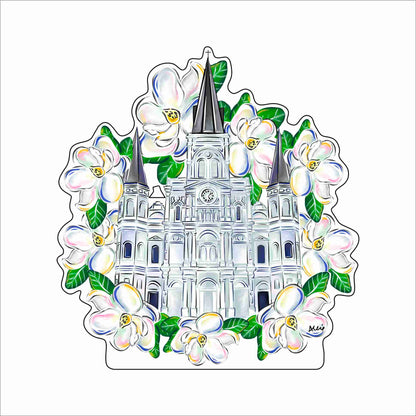 ALB-003 Cathedral with Magnolias Mini | 0.50Acrylic Mini Contour