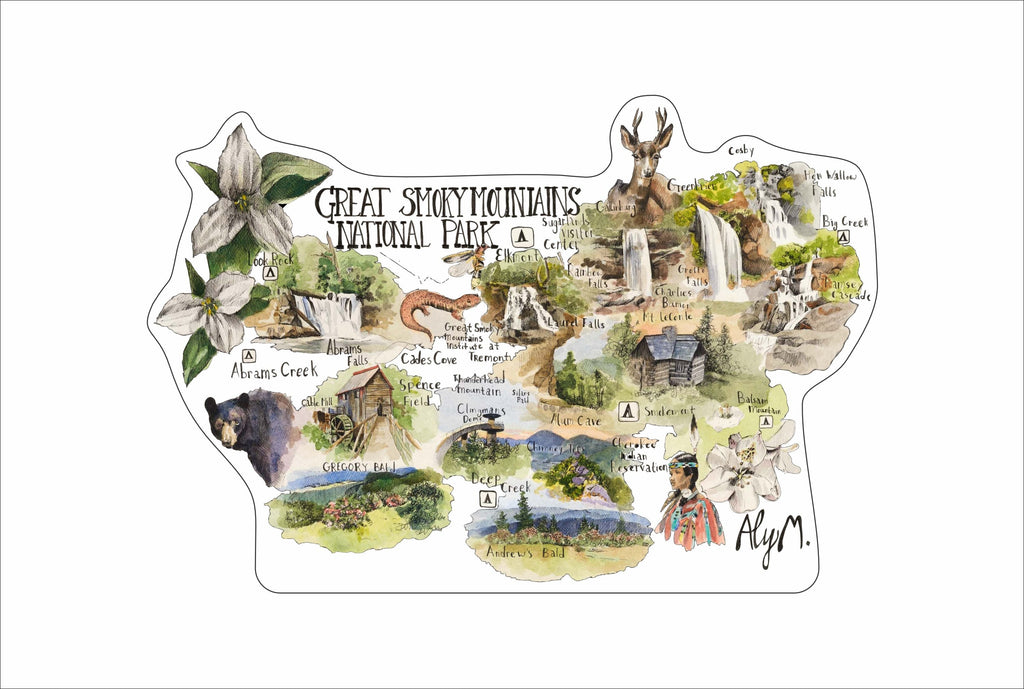 AMA-001 GSMNP Map | 0.75in. Acrylic Contour | Mix and  Match (any 10+)