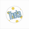 AND-053 Theta Polka Dot Coaster | 0.25Acrylic Coaster with Clear Bumpers | Case of 4