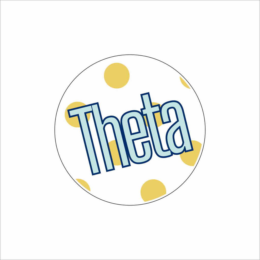 AND-053 Theta Polka Dot Coaster | 0.25Acrylic Coaster with Clear Bumpers | Case of 4