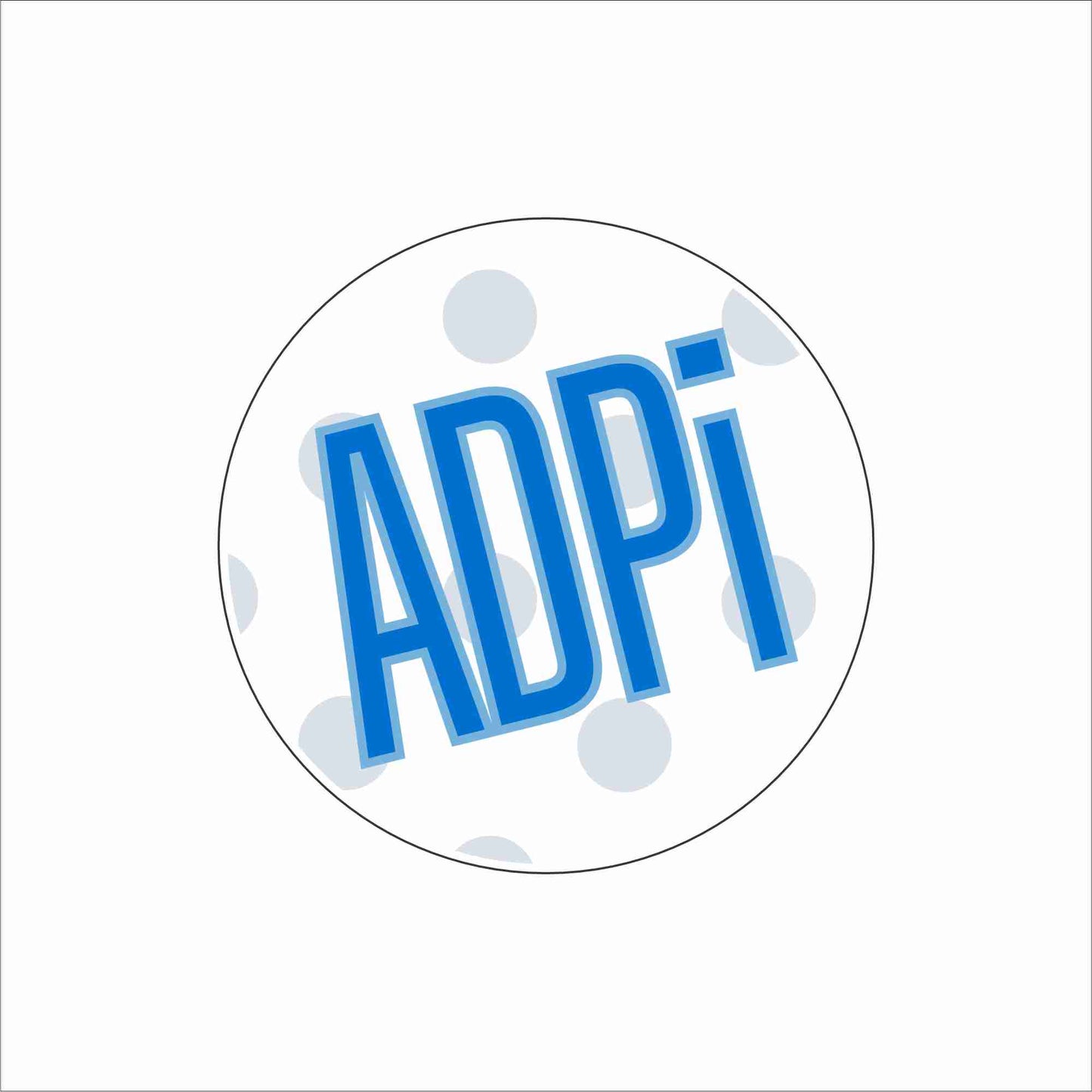 AND-054 ADPi Polka Dot Coaster | 0.25Acrylic Coaster with Clear Bumpers | Case of 4