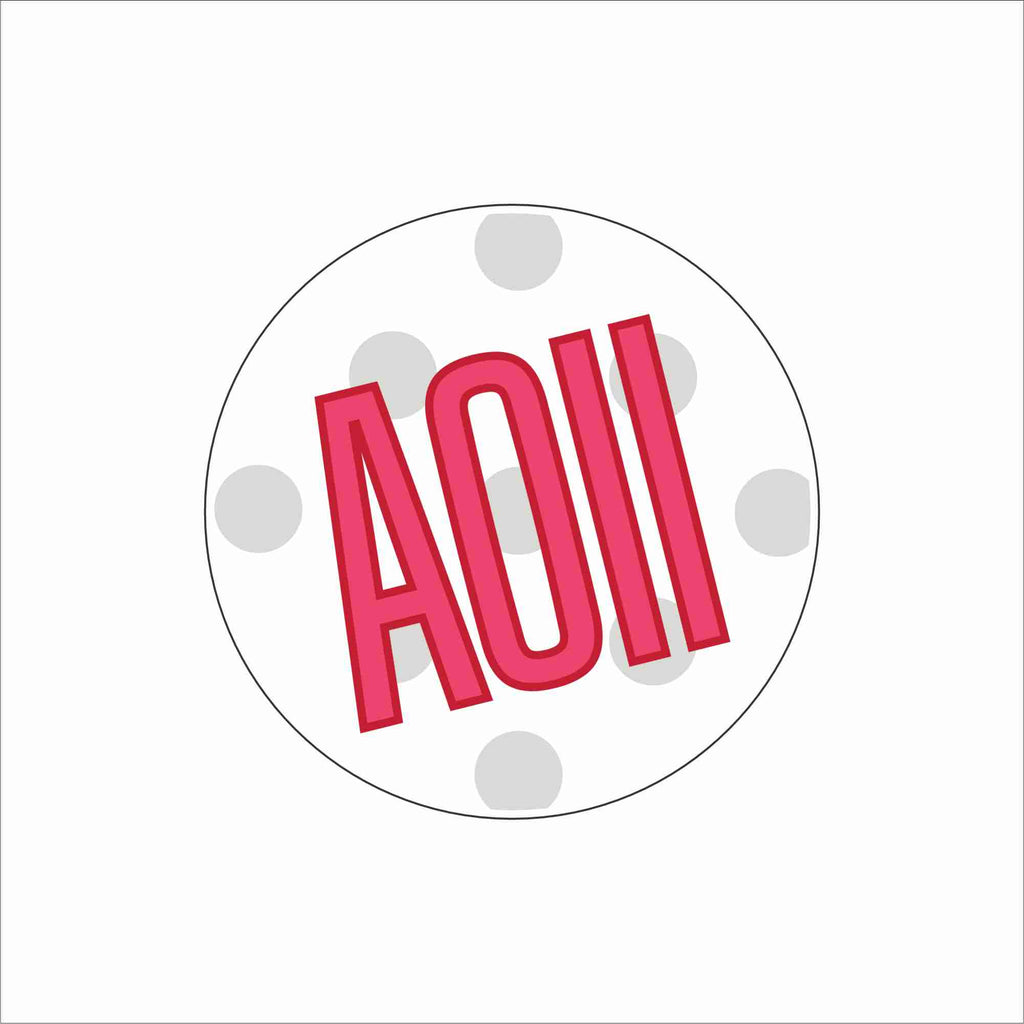 AND-055 AOii Polka Dot Coaster | 0.25Acrylic Coaster with Clear Bumpers | Case of 4