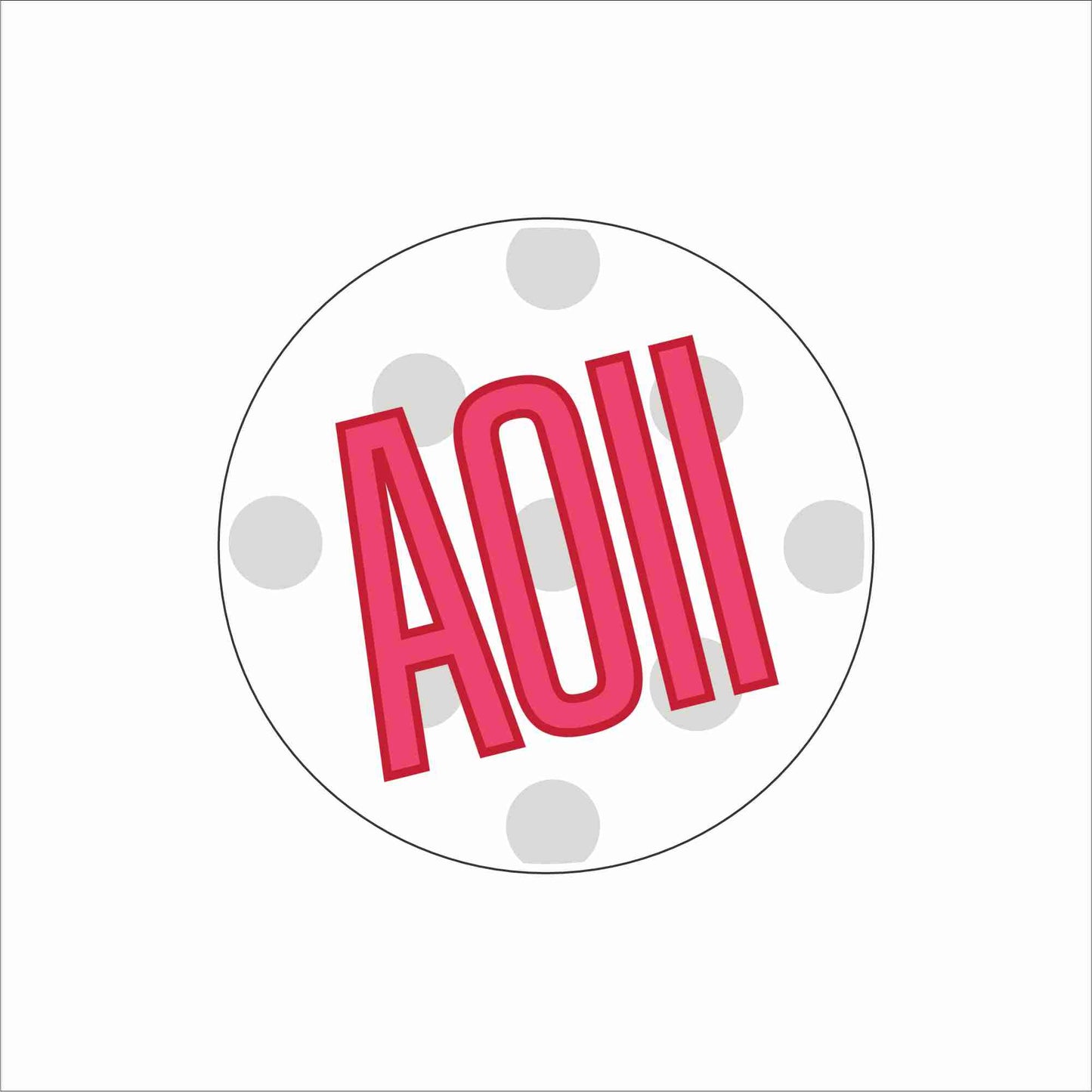 AND-055 AOii Polka Dot Coaster | 0.25Acrylic Coaster with Clear Bumpers | Case of 4