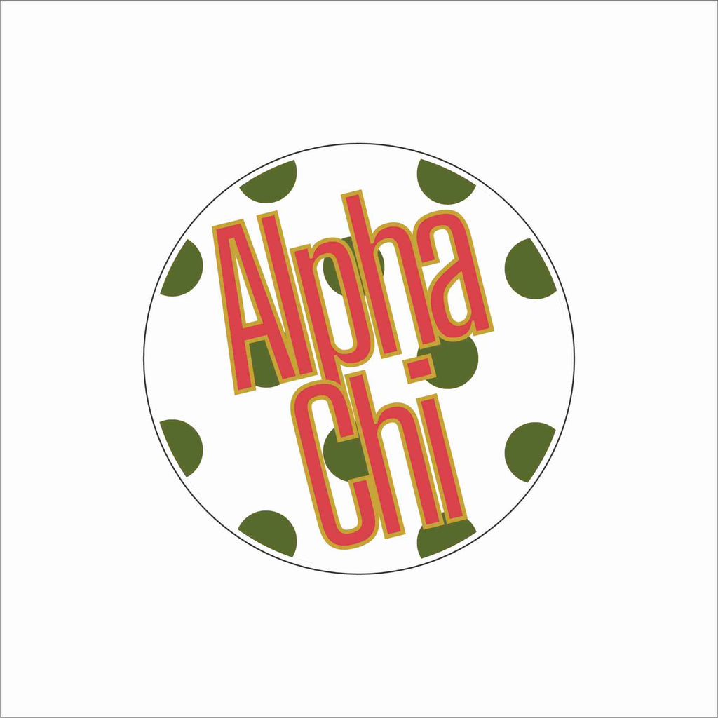 AND-058 Alpha Chi Polka Dot Coaster | 0.25Acrylic Coaster with Clear Bumpers | Case of 4