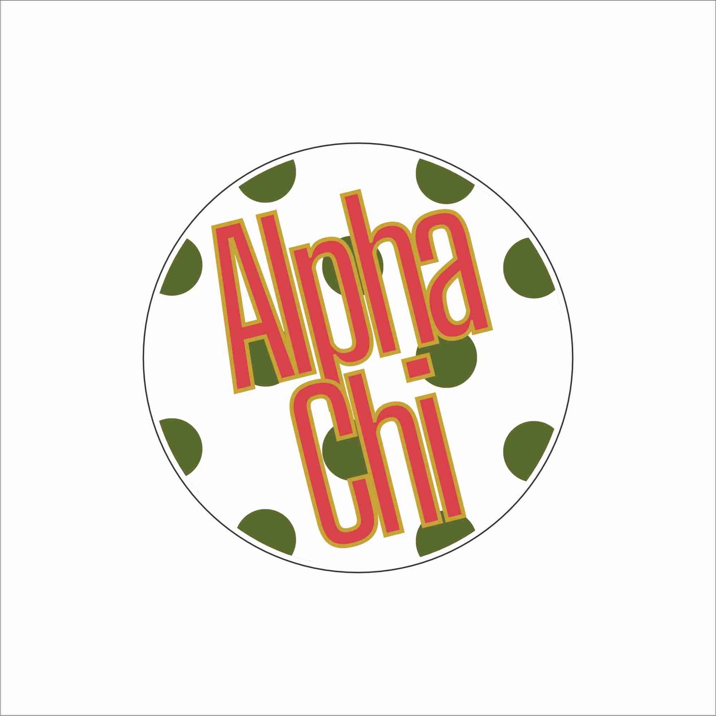 AND-058 Alpha Chi Polka Dot Coaster | 0.25Acrylic Coaster with Clear Bumpers | Case of 4