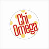 AND-060 Chi Omega Polka Dot Coaster | 0.25Acrylic Coaster with Clear Bumpers | Case of 4