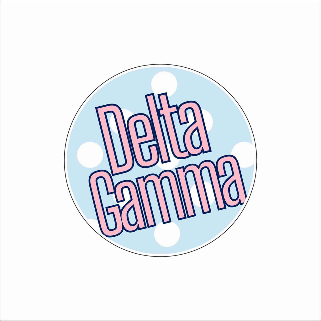 AND-061 Delta Gamma Polka Dot Coaster | 0.25Acrylic Coaster with Clear Bumpers | Case of 4