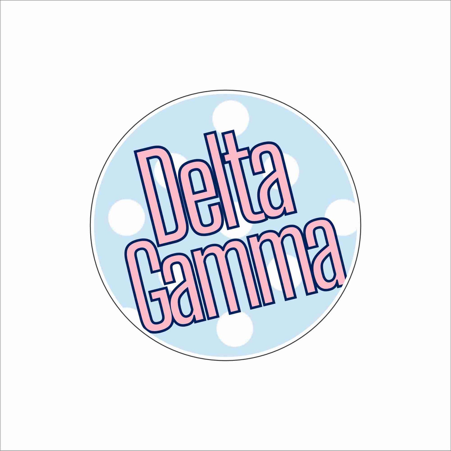 AND-061 Delta Gamma Polka Dot Coaster | 0.25Acrylic Coaster with Clear Bumpers | Case of 4