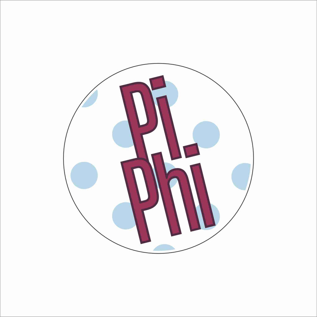 AND-068 Pi Phi Polka Dot Coaster | 0.25Acrylic Coaster with Clear Bumpers | Case of 4