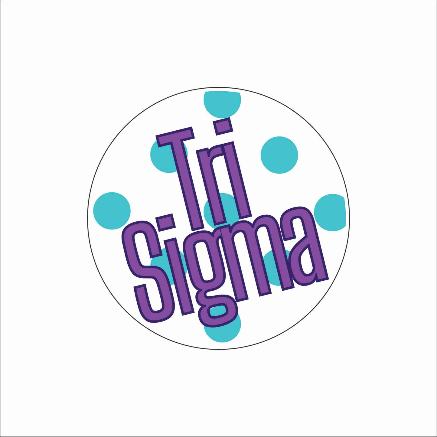 AND-070 Tri Sigma Polka Dot Coaster | 0.25Acrylic Coaster with Clear Bumpers | Case of 4