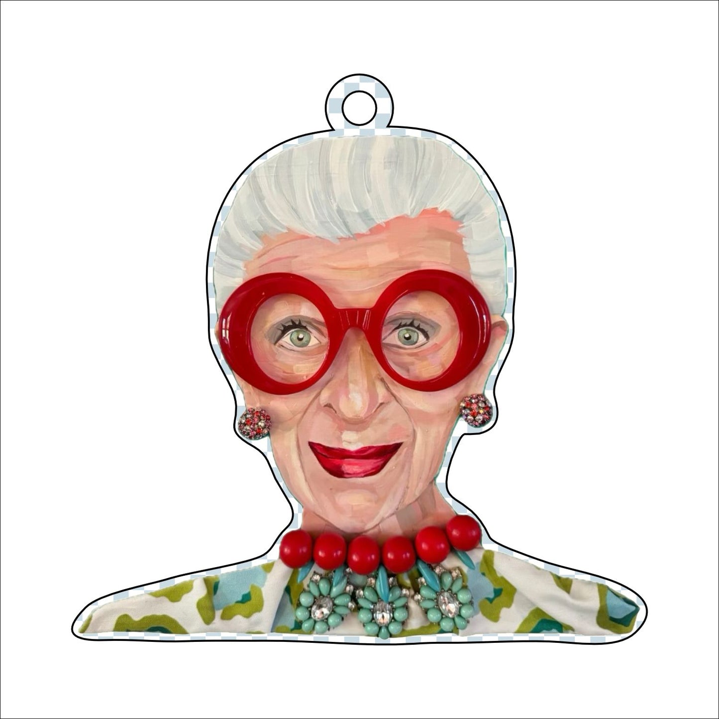 APA-001 Red Glasses Ornament | 0.25in. Acrylic Ornament | Case (any 10+)