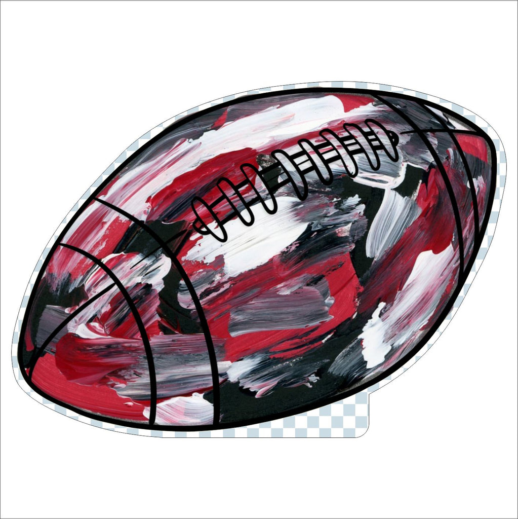 AWA-008 Red & Black Football | 0.75in. Acrylic Cutout |