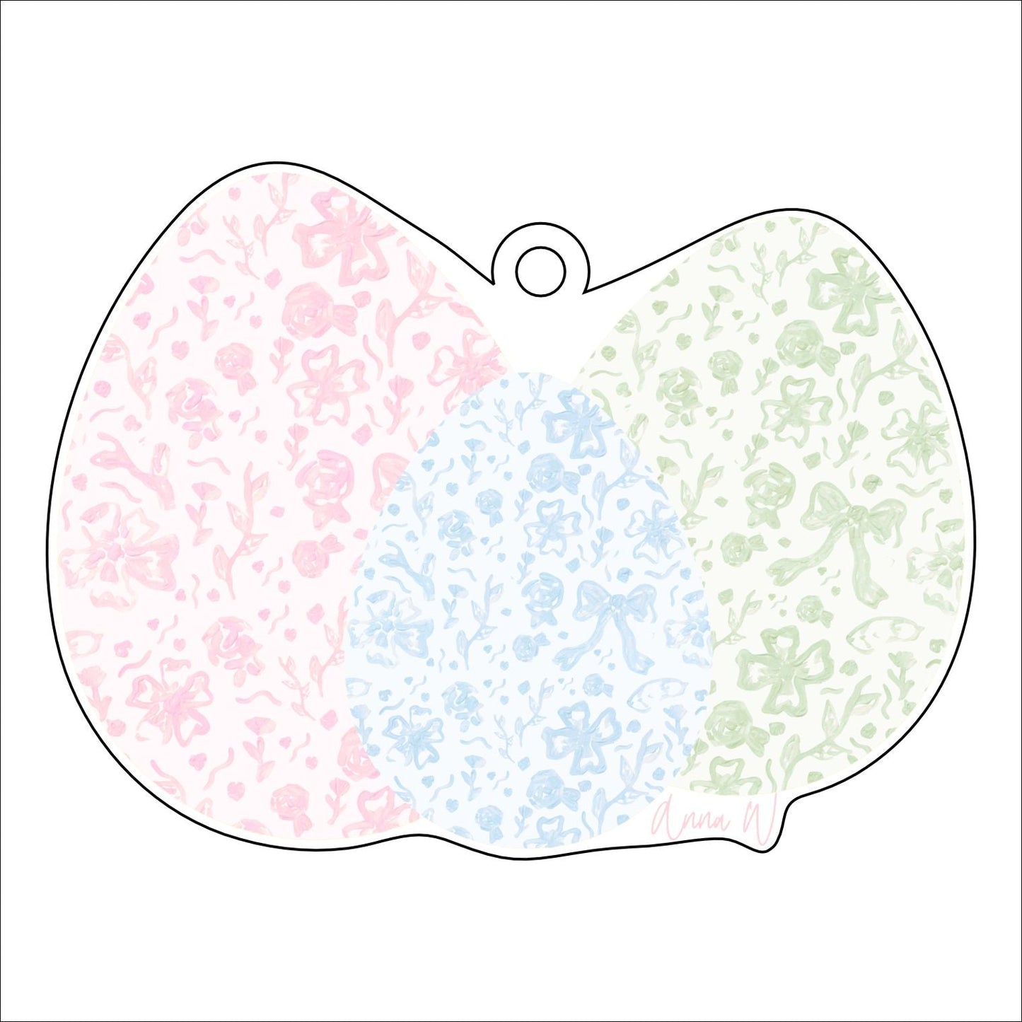 AWA-042 Three Eggs | 0.25in. Acrylic Ornament | Case Bundle of 25
