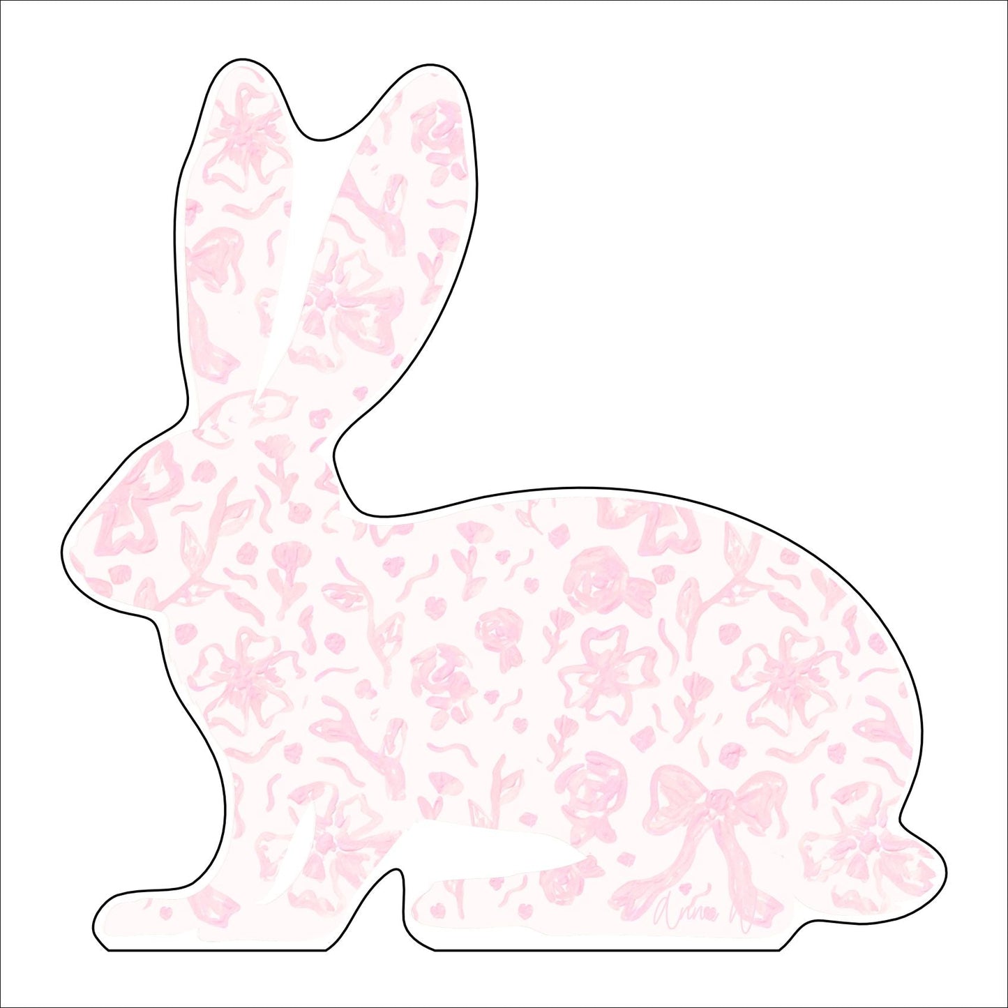 AWA-046 Pink Bow Bunny | 0.75in. Acrylic | Case Bundle of 25