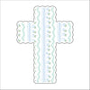 AWA-047 Scalloped Cross Blue White | 0.75in. Acrylic | Case Bundle of 25