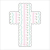 AWA-048 Scalloped Cross Pink White | 0.75in. Acrylic |
