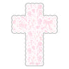 AWA-049 Pink Bow Scalloped Cross | 0.75in. Acrylic |
