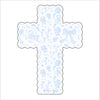 AWA-050 Blue Bow Scalloped Cross | 0.75in. Acrylic | Case Bundle of 25