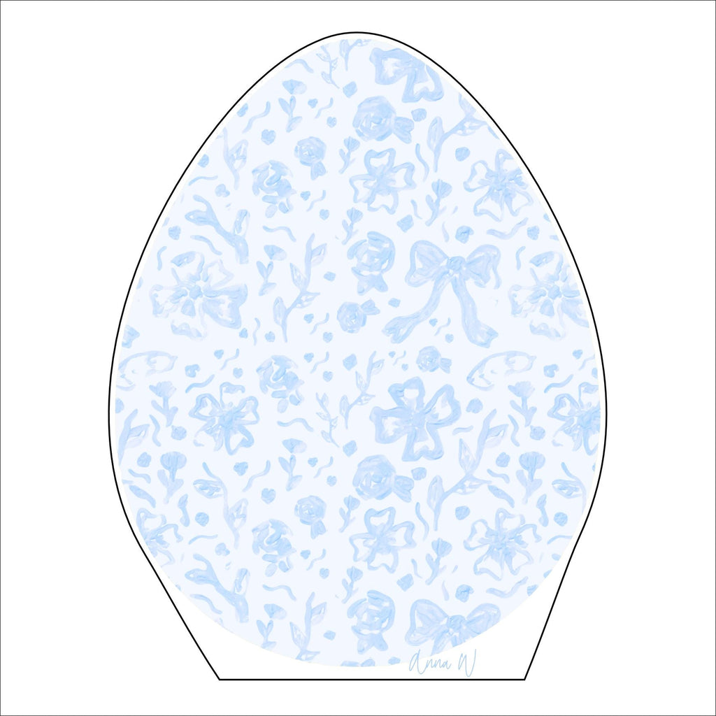AWA-058 Blue Bow Egg Large | 0.75in. Acrylic | Case Bundle of 25
