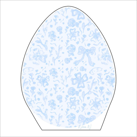 AWA-058 Blue Bow Egg Large | 0.75in. Acrylic | Case Bundle of 25