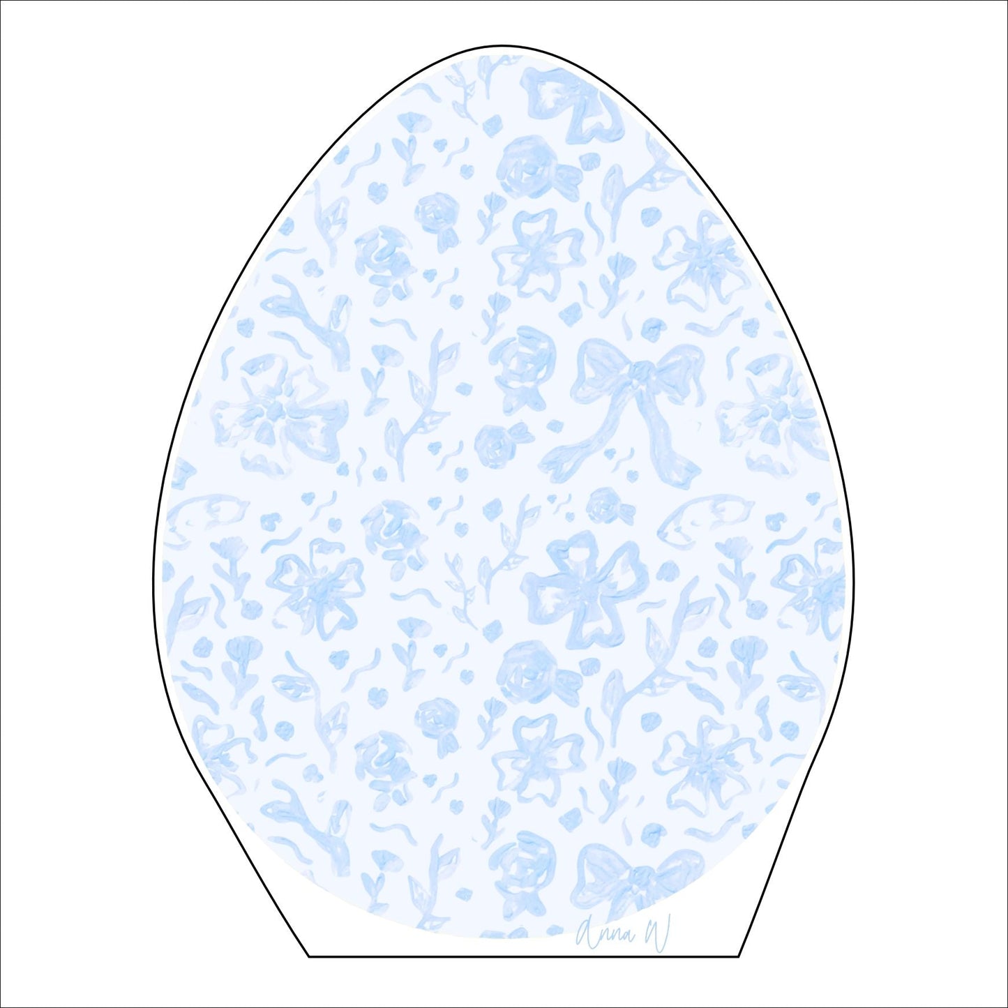 AWA-058 Blue Bow Egg Large | 0.75in. Acrylic |