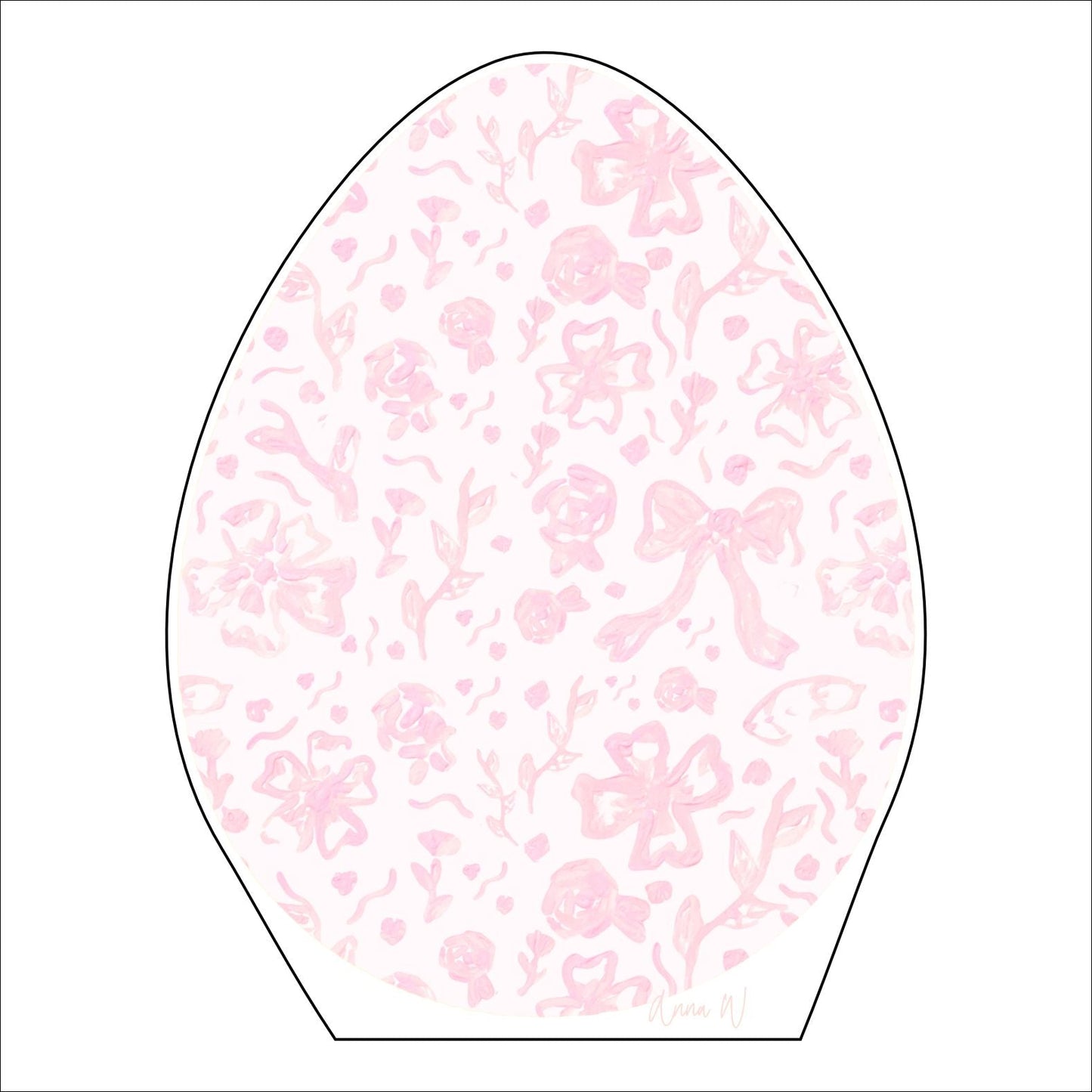 AWA-059 Pink Bow Egg Small | 0.75in. Acrylic | Case Bundle of 25