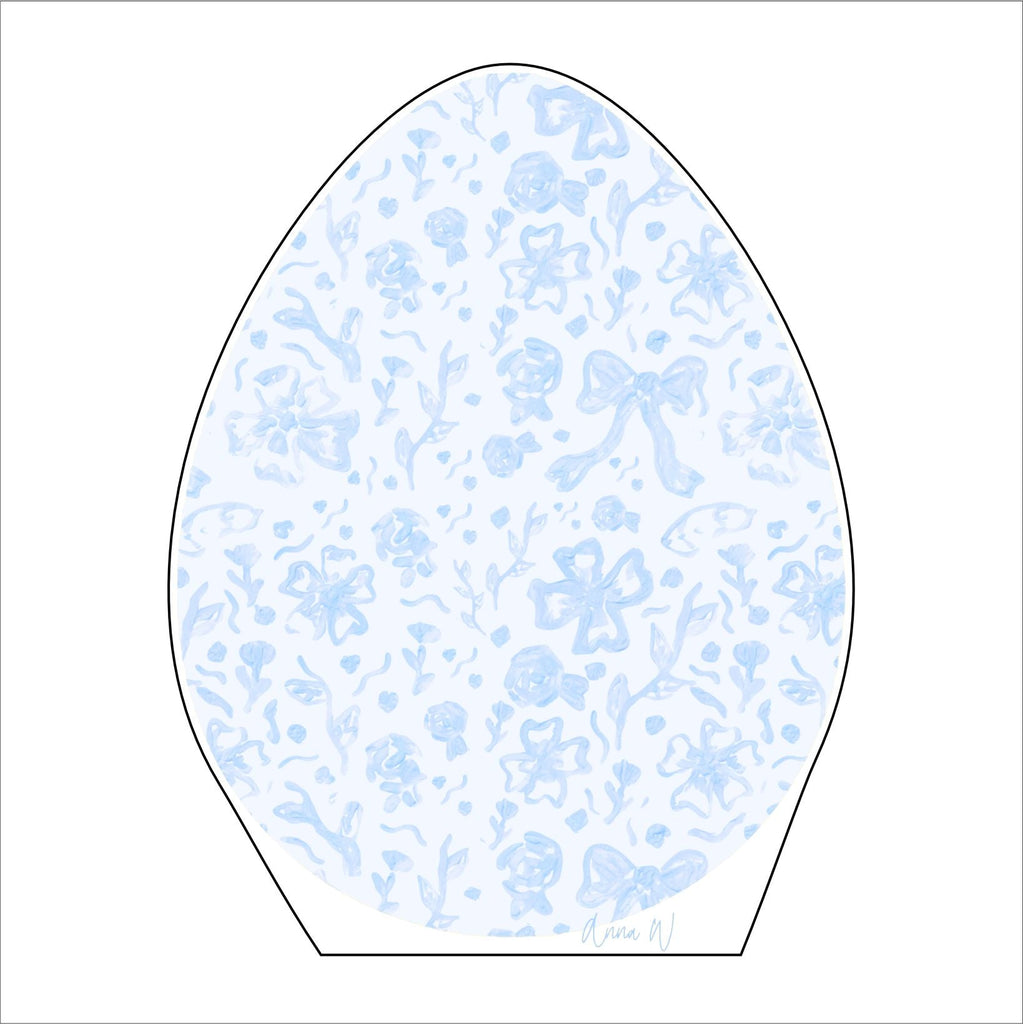 AWA-060 Blue Bow Egg Small | 0.75in. Acrylic |