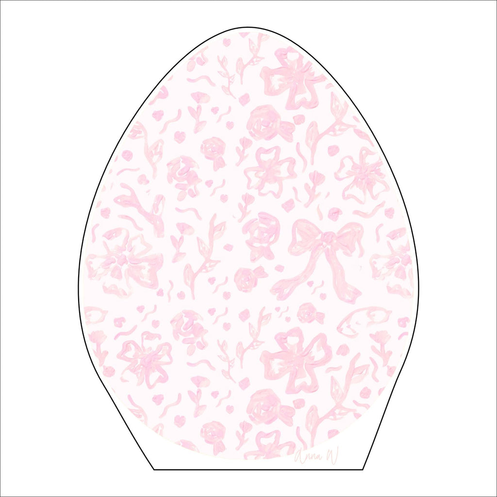 AWA-061 Pink Bow Egg Large | 0.75in. Acrylic |