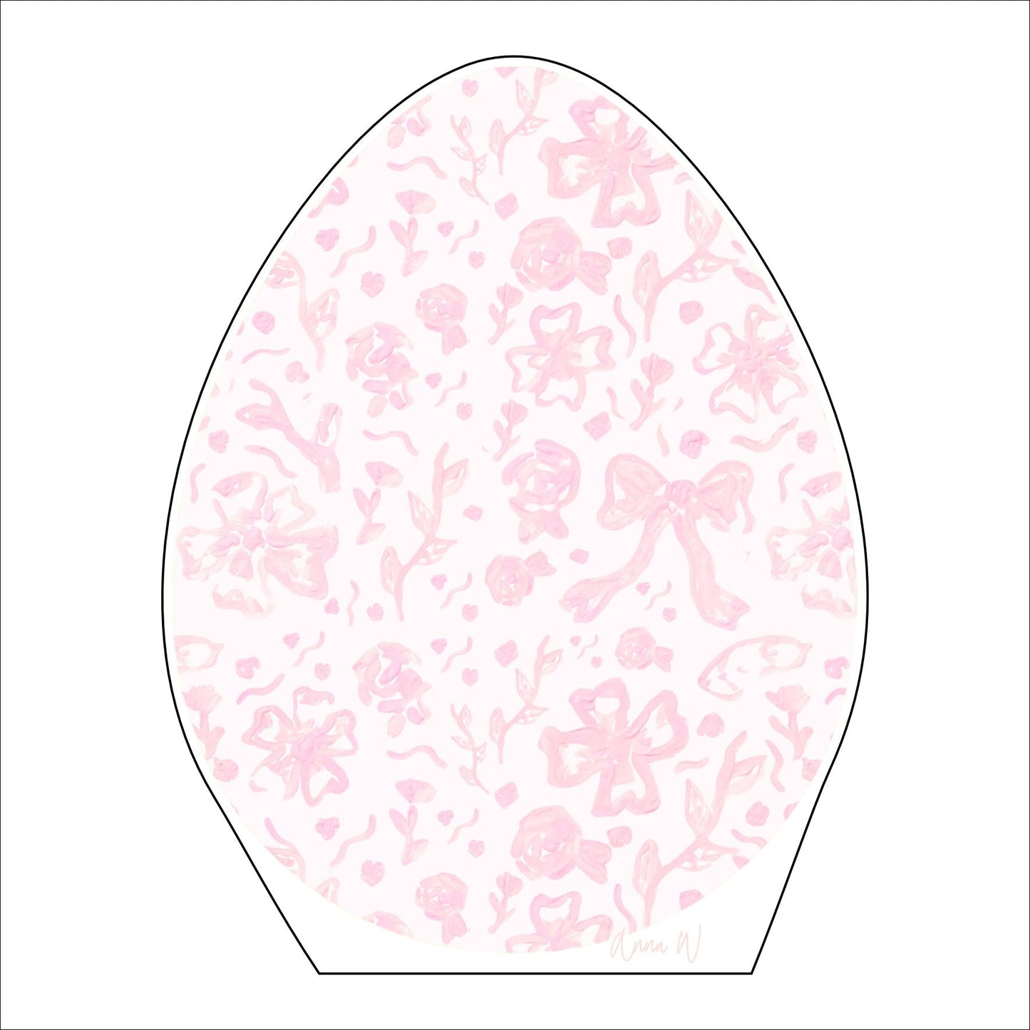 AWA-061 Pink Bow Egg Large | 0.75in. Acrylic |