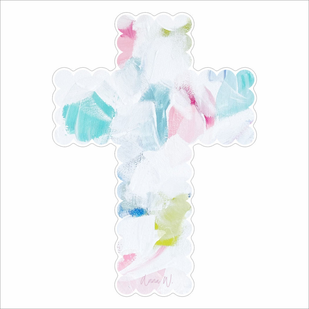 AWA-071 Pink Abstract Cross | 0.75in. Acrylic Contour | Case Bundle of 25