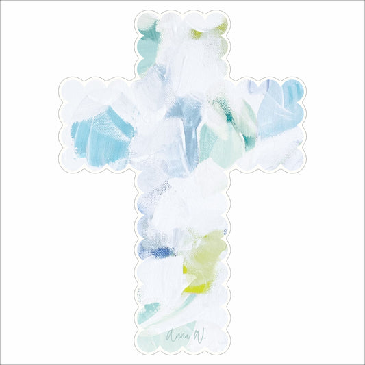 AWA-072 Green Abstract Cross | 0.75in. Acrylic Contour | Case Bundle of 25