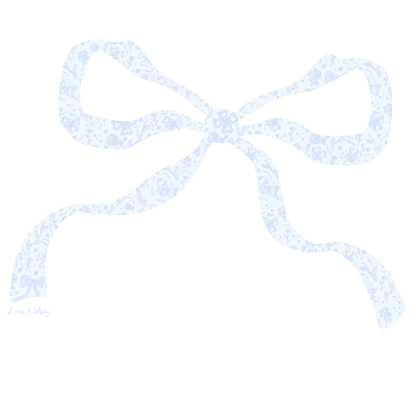 AWA-075 Blue Lace Bow | 0.75in. Acrylic Contour | Case Bundle of 25