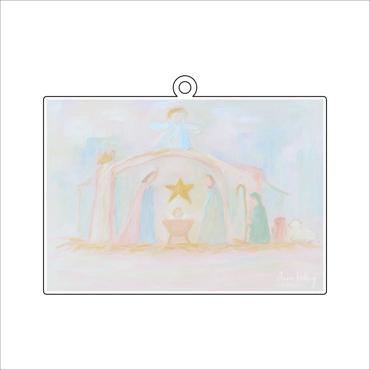AWA-088 Pastel Nativity Ornament | 0.25Acrylic Ornament | Case of 25