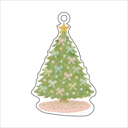AWA-103 Abstract Bow Tree | 0.25in. Acrylic Ornament |