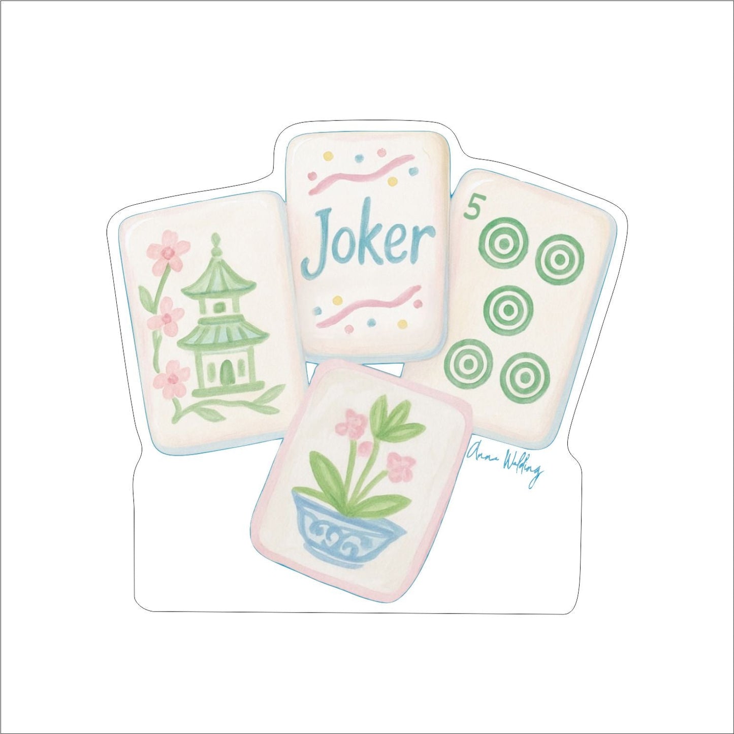 AWA-092 Pastel Mahjong Mini | 0.50Acrylic Mini | Case of 25