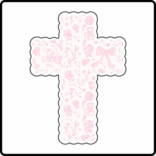 AWA-107 Pink Cross Charm | 0.125Acrylic Magnet | Case of 25